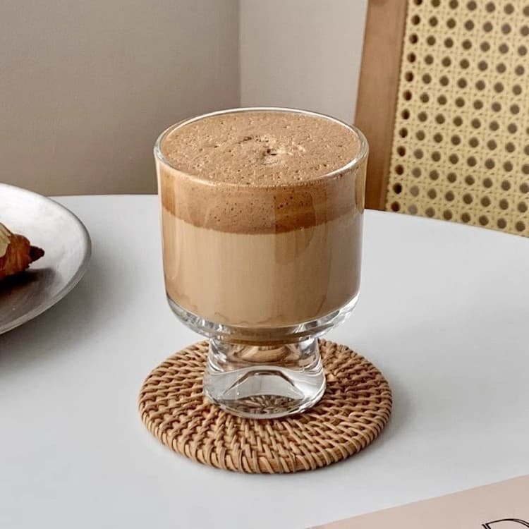 Ins Stylish Tall Glass Cup, Cold Brew Coffee Cup, Water Glass, Juice & Beverage Cup, Dessert & Ice Cream Cup