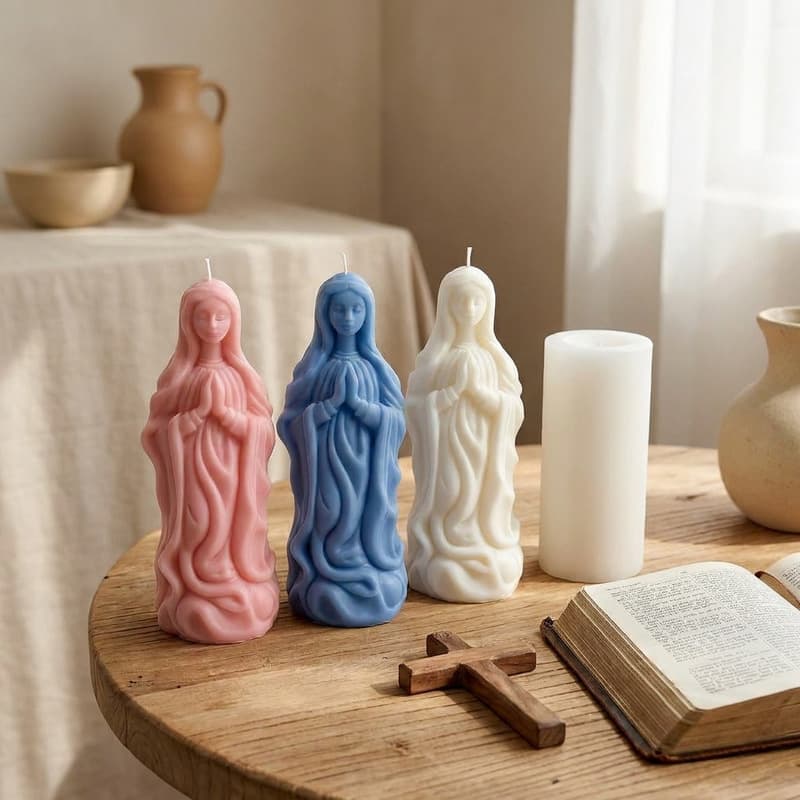 Blessing Female Scented Candle Mold DIY Prayer Saint Candle Gypsum Ornament Mold