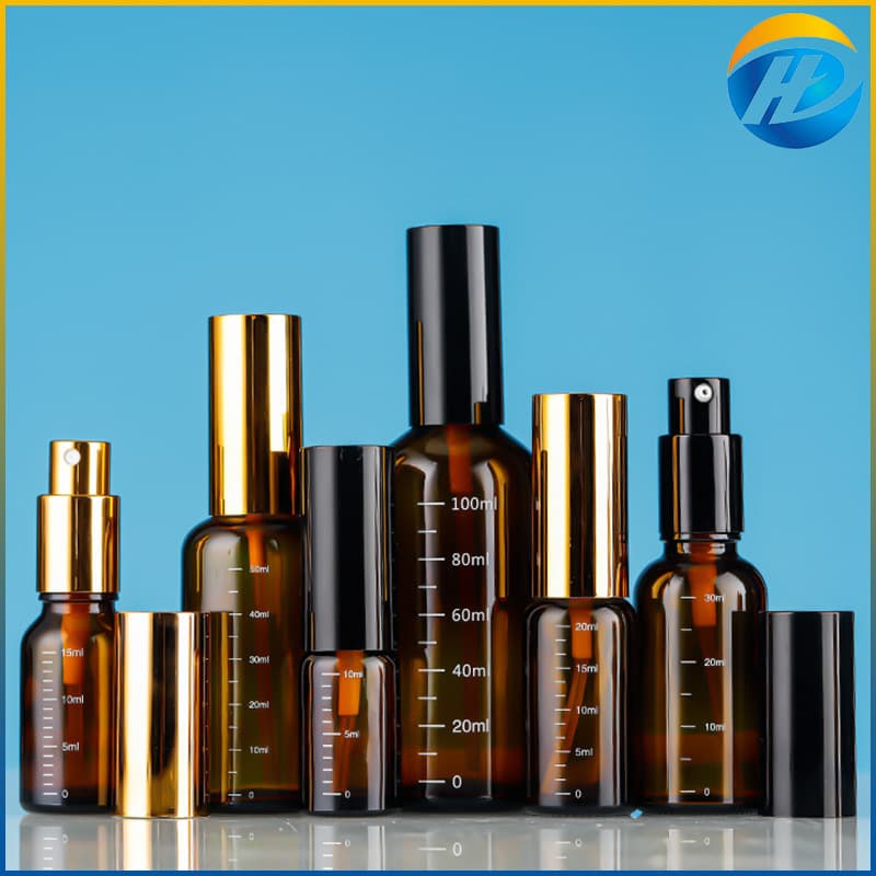 Wholesale 10ml-100ml Graduated Spray Bottle Lotion Bottle Tea Color Light-Proof Glass Water Lotion Spray Refill Bottle