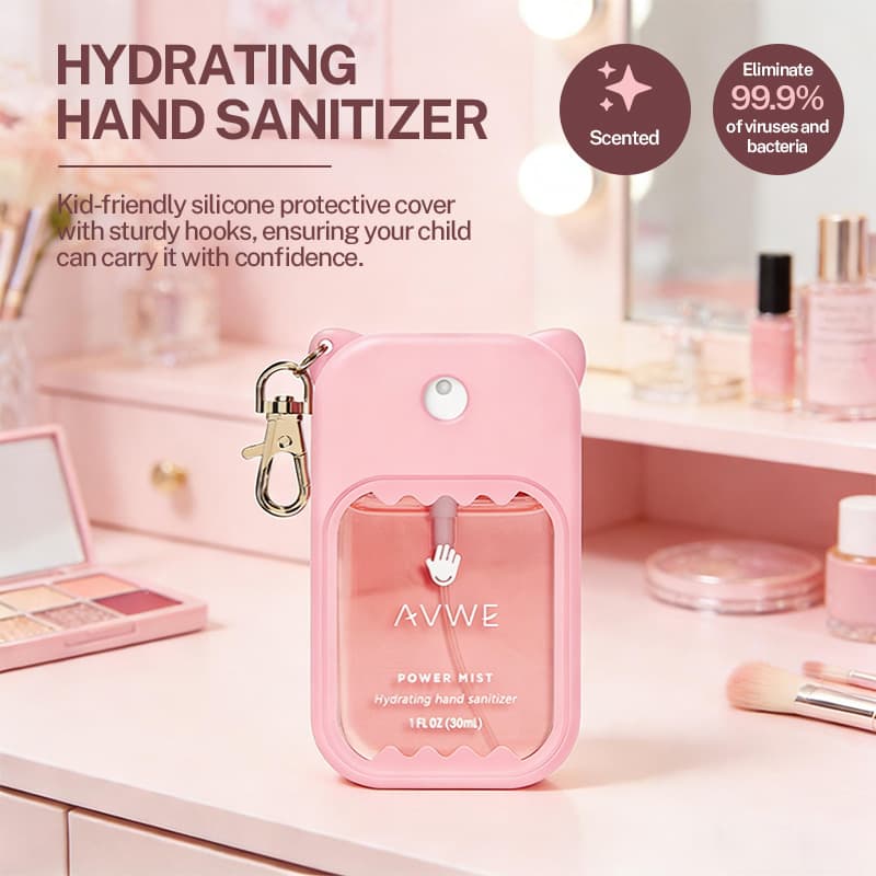 Amazon Hot Selling Hand Sanitizer Spray 30ml Quick-Drying Fragrance Antibacterial Portable Silicone Sleeve Hand Sanitizer