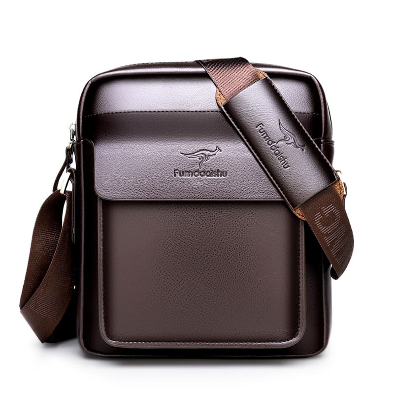 Men's Leather Crossbody Bag Classic Design Fashionable Accessory Versatile Casual Style
