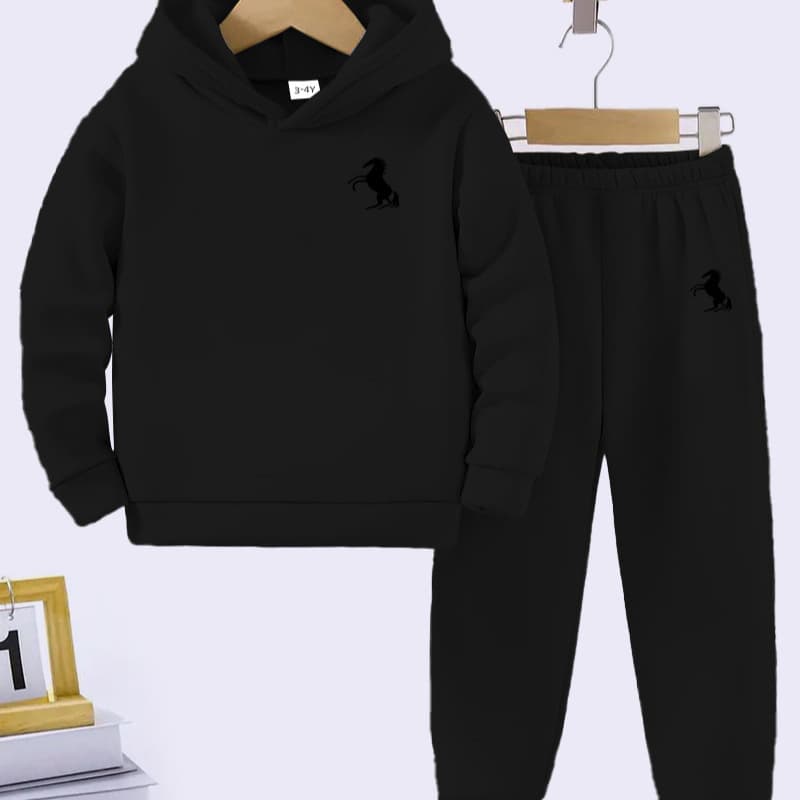 Autumn and Winter Children's Clothing Set, Simple Pullover Sweatshirt