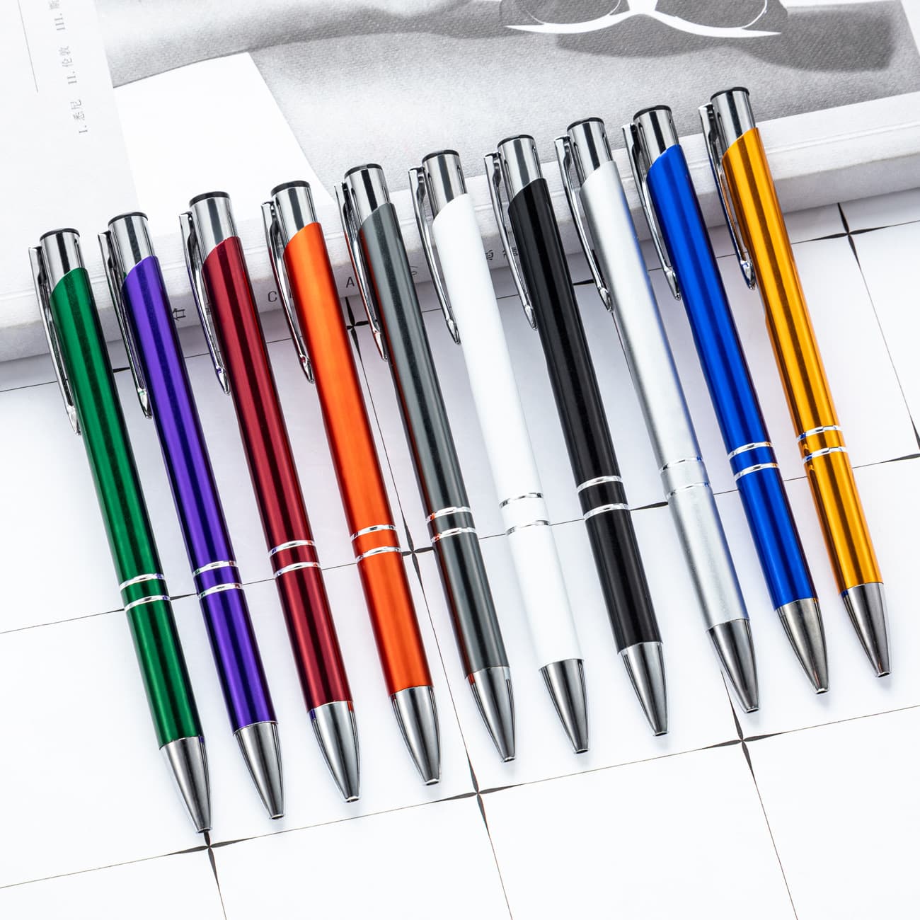 Metal ballpoint pen retractable student prize creative small gift metal pen ad pen printable logo aluminum barrel pen