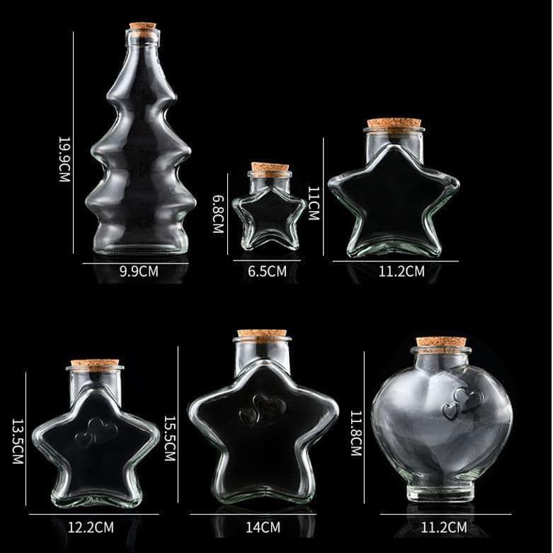 Wish bottle creative cork star empty bottle rainbow glass bottle drift bottle ocean bottle lucky star Christmas gift