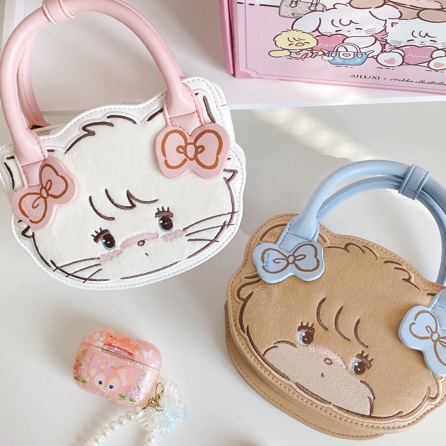 Cute Mikko Plush Handbag Large Capacity Crossbody Bag High Appearance Versatile Shoulder Bag Tote