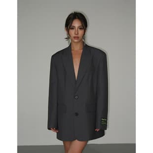 Rasaduffy Gray Blazer for Women 2023 Autumn New Korean Loose Retro Suit Jacket