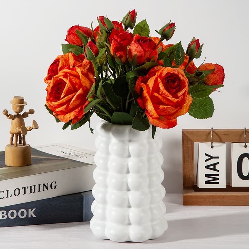 Simple imitation ceramic plastic vase ornaments living room flower arrangement hydroponic dried flowers high-end art decoration vase
