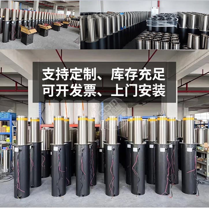 Anti-Collision 219 Fully Automatic Hydraulic Vehicle Stopping Column Electric Manual Remote Control Stainless Steel Barrier Post Rising Bollard Warning Post