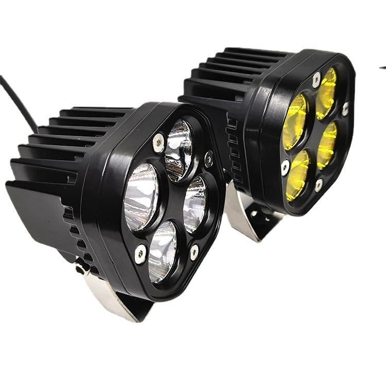 Motorcycle LED Auxiliary Light, Super Bright Headlight, Road Light, Car White/Yellow Fog Light, Bumper Light