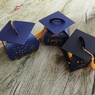 Creative New Graduation Cap Box Graduation Season Party Return Gift Candy Box European Style Box Cross-Border