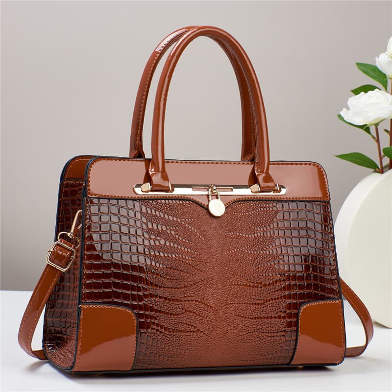 Crocodile Pattern Casual Handbag Fashion Mom Bag Shoulder Crossbody Bag Foreign Trade Versatile Elegant Women's Bag Cross-border bags