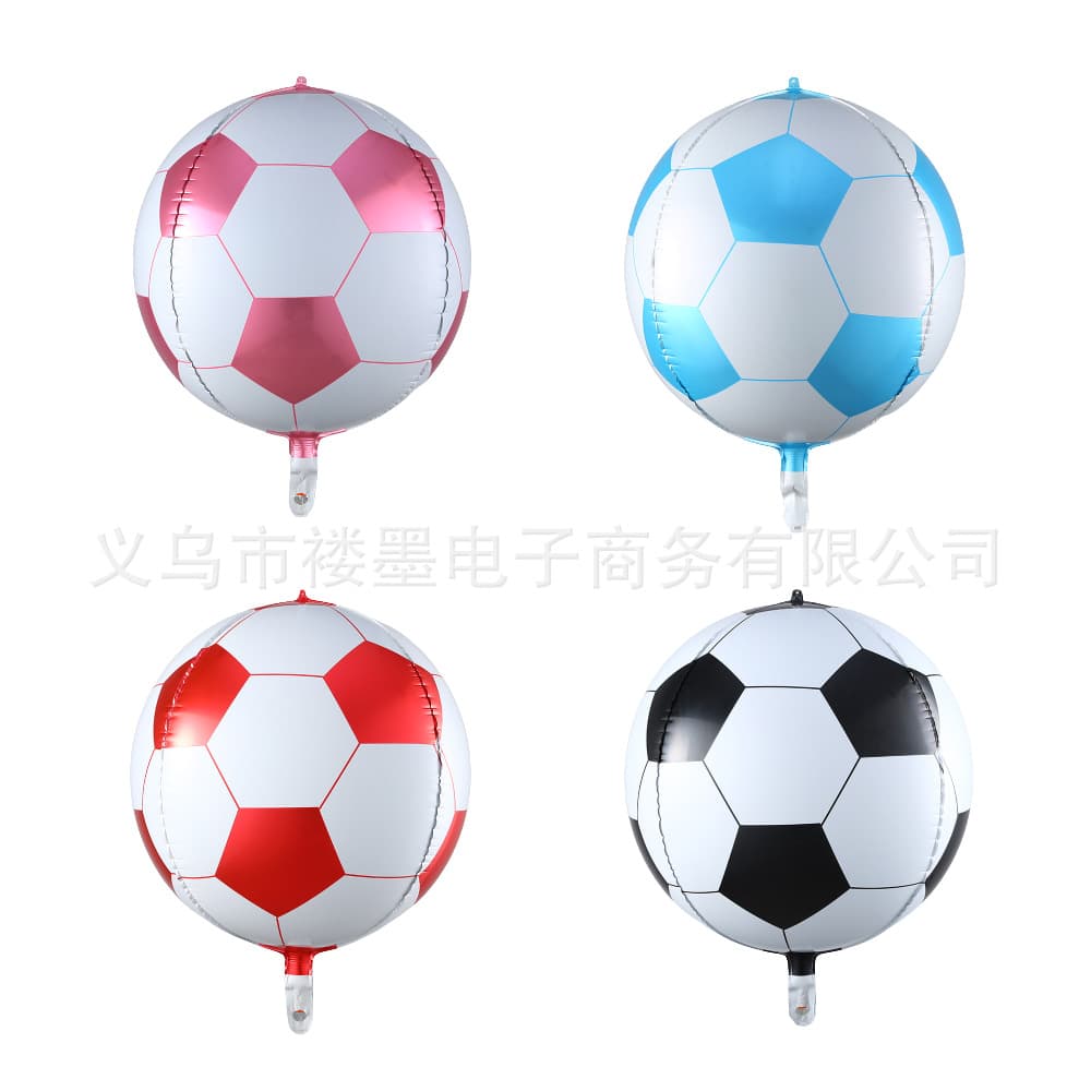 New 22-inch 4D Round Soccer Aluminum Foil Balloon, Children's Toy Balloon, Holiday Birthday Background Decoration Balloon