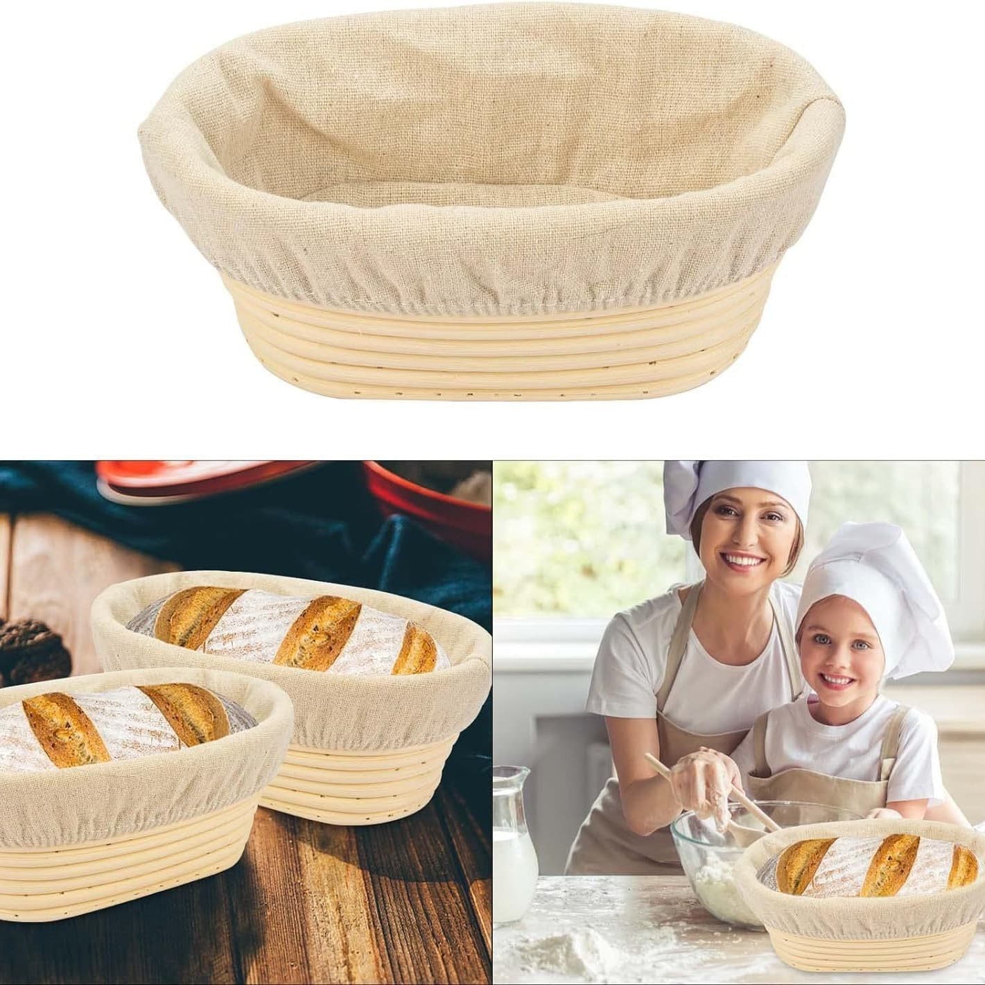 Cross-border European fermentation basket country bread round Indonesian rattan basket dough European fermentation blue frame baking mold