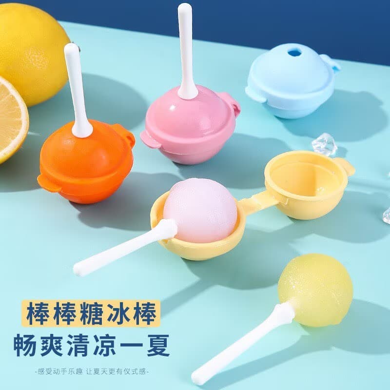Creative Silicone Lollipop Popsicle Mold Summer Ice Ball Ice Cream Mold Home-Made Mini Children's Ice Pops