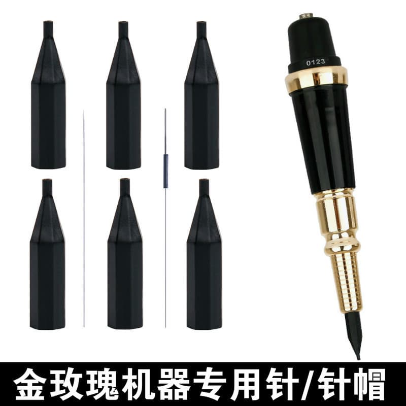 Semi-Permanent Gold Rose Semi-Throw Machine Needle, Single Needle, Round Three Needle Tattoo Needle Supplies Tool