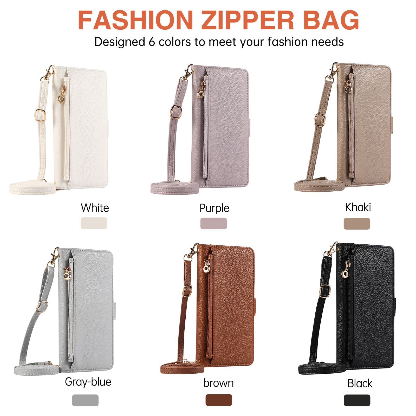 Compatible Google 9 PRO Crossbody Multi-Zipper Card Slot Google 8A Card Slot Hand Strap Sony 10 VI Flip Leather Case 5V