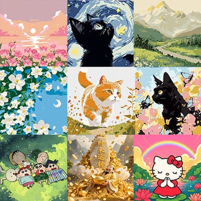 20*20 Landscape Digital Oil Painting, Handmade Filling, Healing Series, DIY, Street Vendor, Children's Hand-painted Decorative Painting, Wholesale