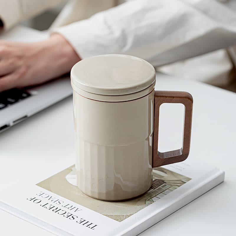 Tea set set, ceramic tea and water separation, office cup, gift cup, filtered tea cup, mug, personal cup, cross-border supply