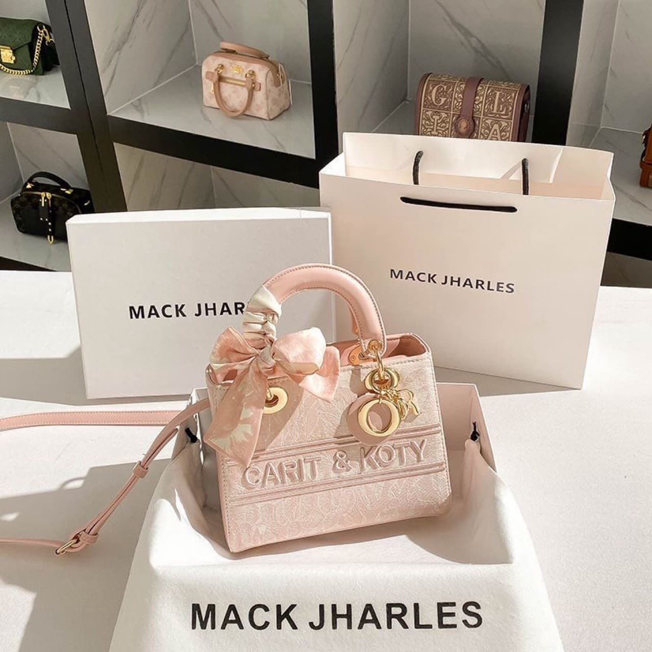 MACK JHARLES Trendy Embroidered Lady Dior Bag Women's 2025 Spring New High-End Handbag