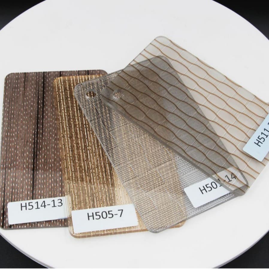 Single-sided Frosted Gold/Silver Wire Acrylic PMMA Partition Panels with Novel Textured Surface