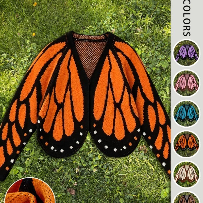 Butterfly Cape Butterfly Shawl Cardigan Knit Irregular Cape Butterfly Shawl Hand Crochet Decorative Shawl Outerwear