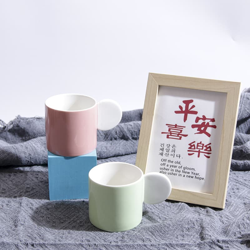 High-Look Water Cup Gift Custom Minimalist Creative Candy Color Ceramic Mug Office Coffee Cup Mug