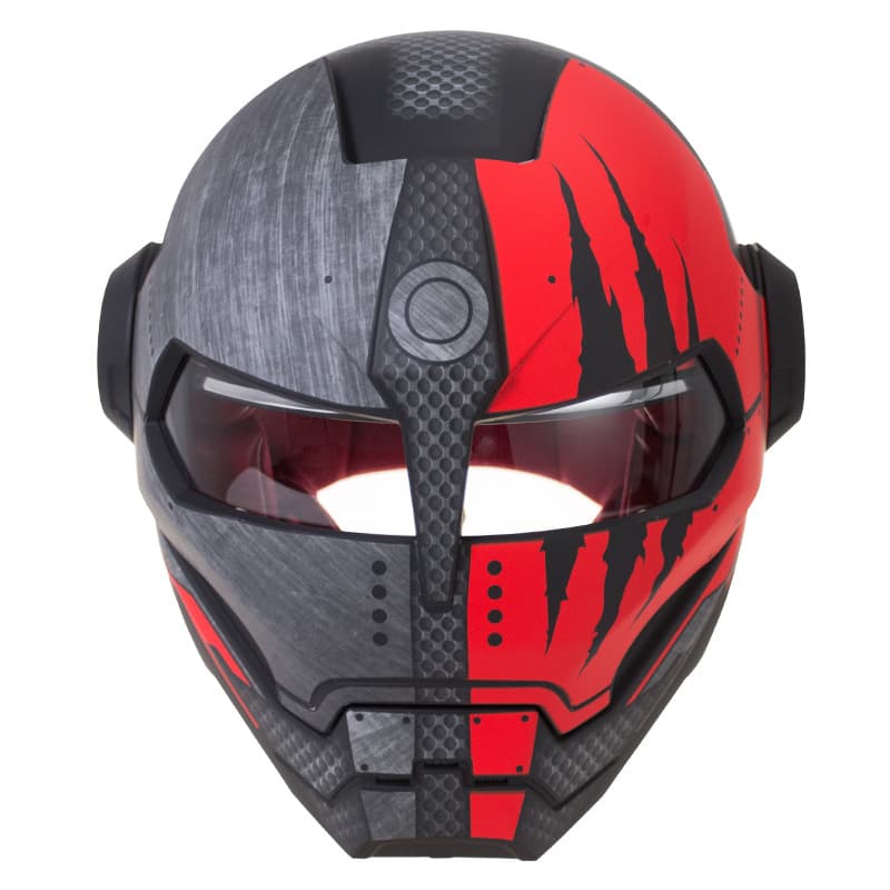Stylish Retro Motorcycle Helmet, Fashion Safety Helmet for Men, Full Face Flip Up Helmet