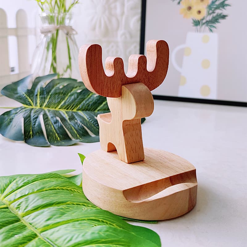 Solid Wood Phone Stand Desktop Minimalist Phone Base Tabletop Lazy Binge-Watching Tablet Universal Phone Holder
