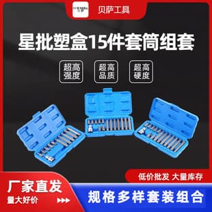 15-Piece T-Type Twelve-Point Star Bit Hex Socket Auto Repair Tool Set Screwdriver Bit Set