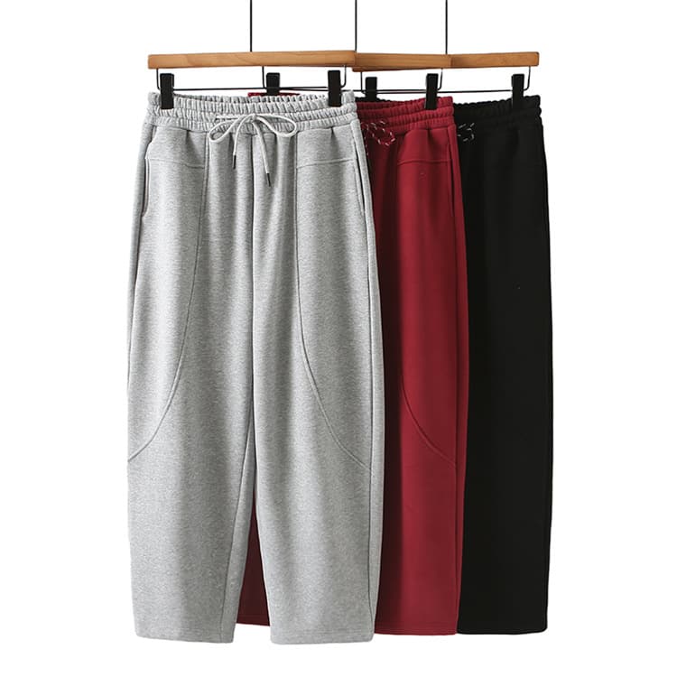 2024 Winter New Arrival Plus Size Casual Pants, Curvy Girls Versatile Fleece Elastic High-Waist Loose Slimming Sickle Pants 419