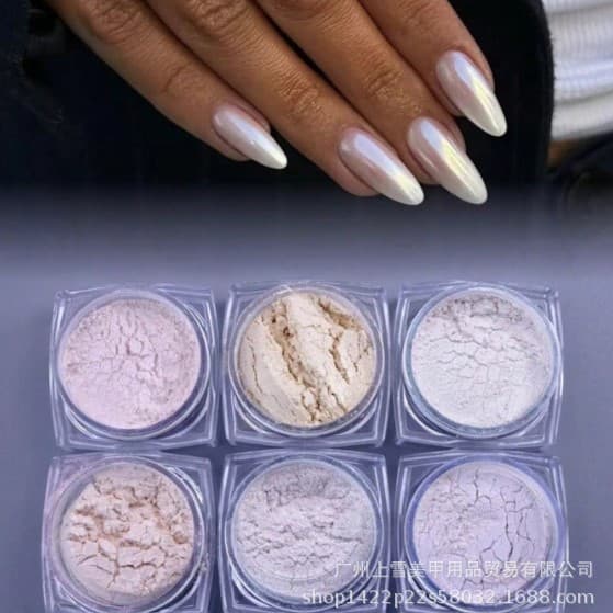[Shangxue] Manicure Magic Mirror Powder Gold-plated Silver Laser Powder Water Ripple Nail Neon Powder Set 6 Colors