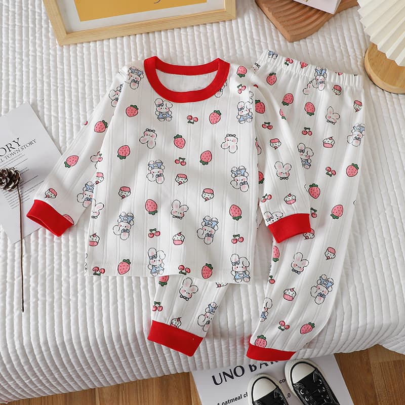 Girls' Thermal Underwear Set Pajamas Baby Autumn Winter Cotton Homewear Kids Clothing Drop Shipping