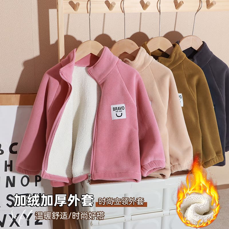 7-Day Pre-sale! Children's Winter Fleece-Lined Thick Coat Cotton Padded Large Kid Versatile Unisex Baby Warm Outerwear
