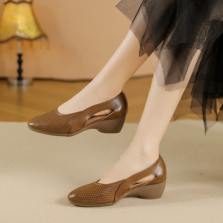Chunky Heel Flat Sandals for Women 2026, Platform Soft Sole Hollow Clog Sandals