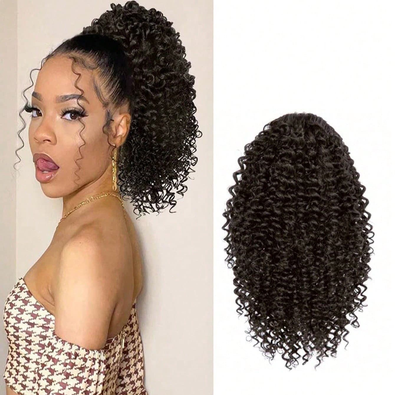 Curly Drawstring Ponytail Cross-border European and American Wig African Synthetic Hair Ponytail Hair Wrap-around Hair Extension