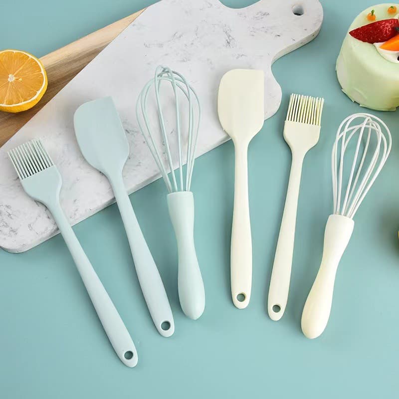 Baking Tool Set Silicone Spatula Scraper Baking Three-Piece Set Egg Beater Manual Food-Grade Mixing Spatula Complete