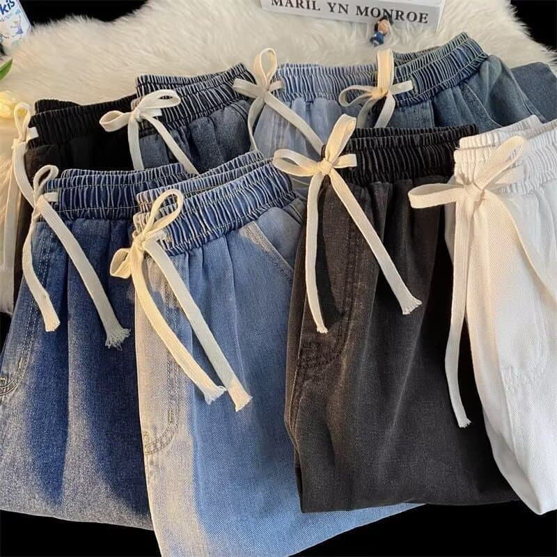 Casual Loose Fit Men's Jeans Elastic Waist Wide Leg Pants Versatile Fashionable Long Trousers Vintage Straight Cut Daily Wear