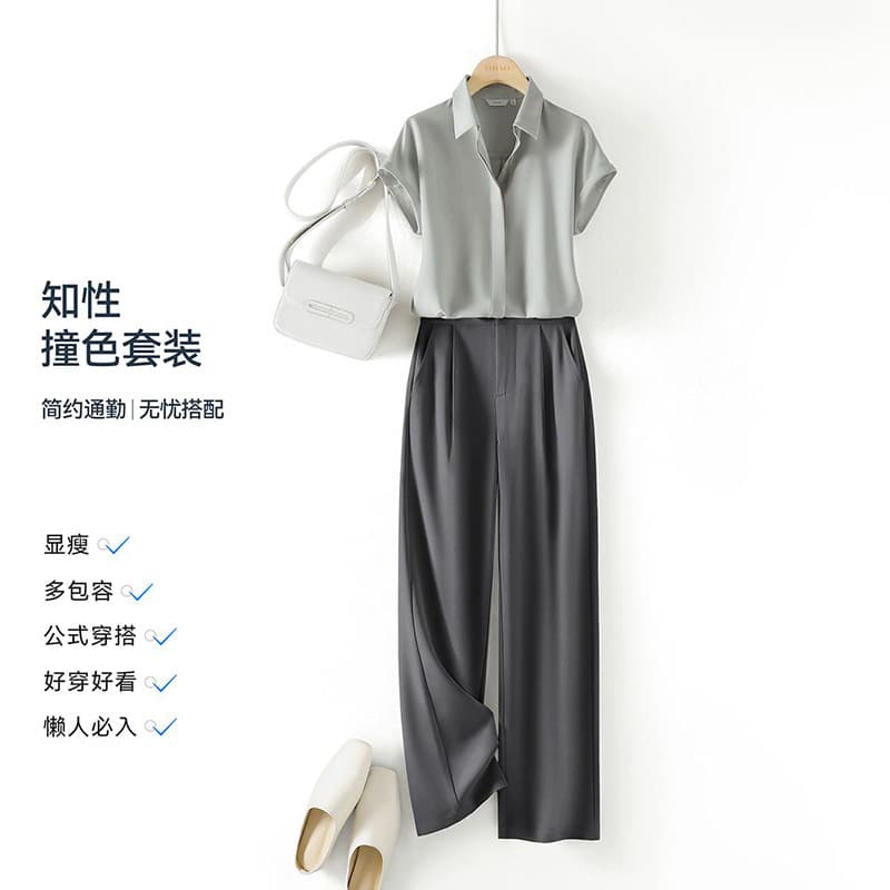 Sophisticated Women's Suit Set High-End Office Two-Piece Pantsuit Elegant Goddess Style Summer Outfit Coordinated Set Fashion