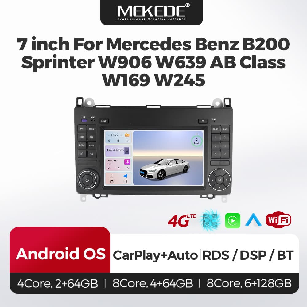 Suitable for Benz B200 W906 W639 modified 7-inch Android rear view Bluetooth Carplay navigation screen