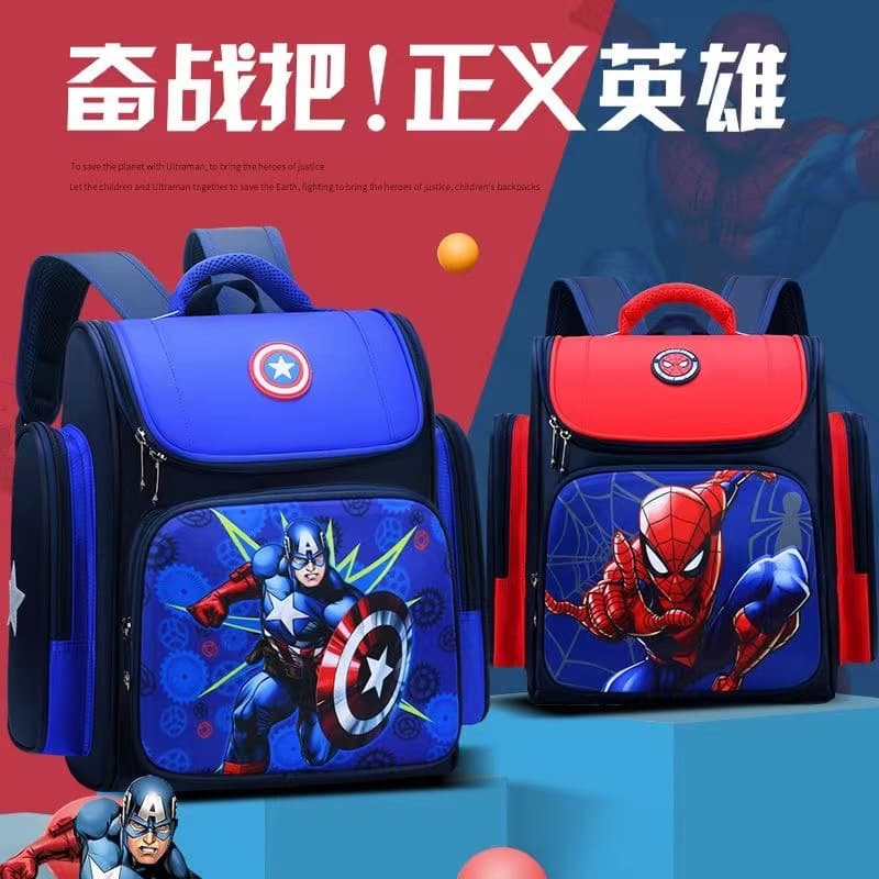 Cross-border Foreign Trade 3D Cartoon Captain America Children's Backpacks, Large-Capacity Backpacks for Boys and Girls, Elementary Students Grades 1-6, Wholesale