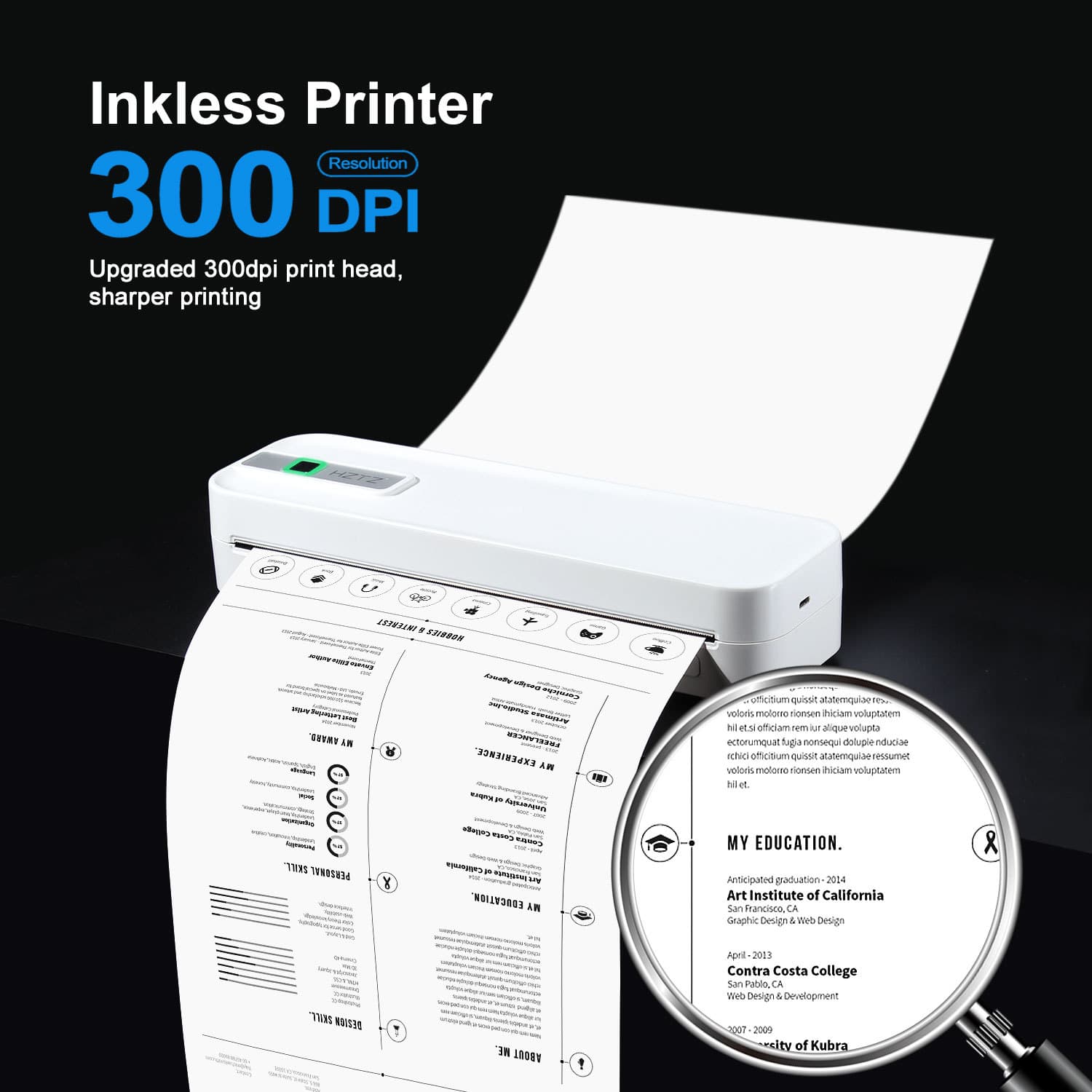 A4RJ Thermal Home Printer Portable, Connectable to Phone and Computer, Inkless, Tattoo Printer, Hot-Selling Model