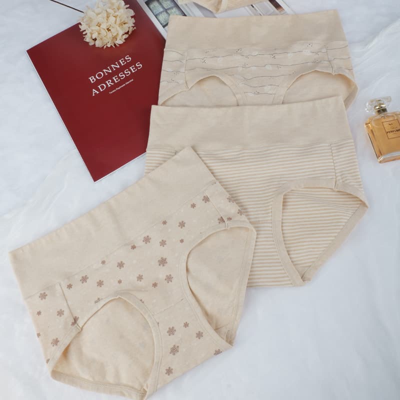 High-Waisted Women's Underwear, Pure Cotton, Tummy Control, Butt Lifting, Plus Size, 100% Cotton, Antibacterial Crotch, Breathable Colored Cotton Women's Briefs