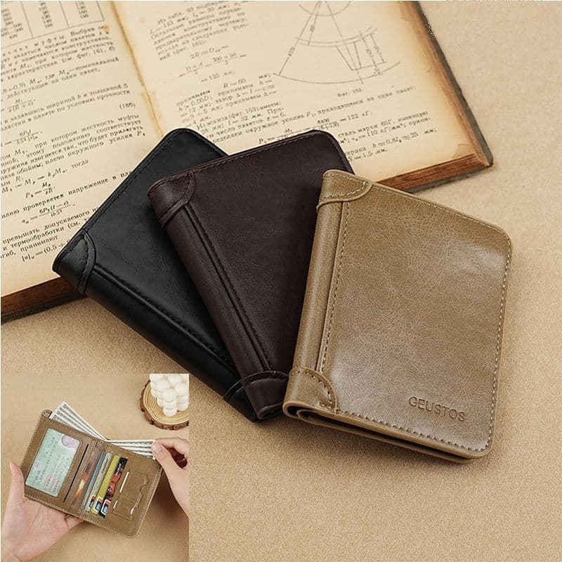 2025 New Soft Leather Men's Short Driver's License Integrated Card Holder Wallet Men's Leather Wallet Case