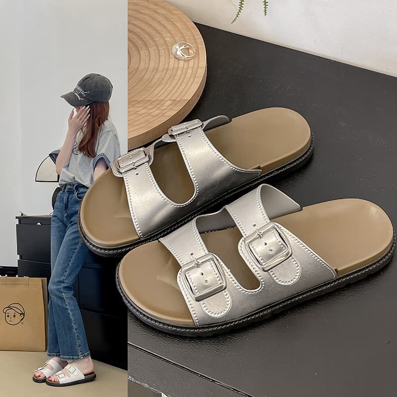 Women's Birkenstock Cross-Border 2025 New Style Clog Sandals Slip-On Lazy Soft Sole Casual Slippers for Export