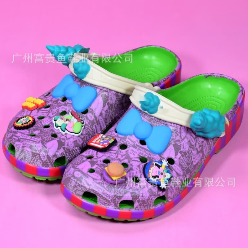 Kajia's new Simpsons burger shop summer clogs, men's and women's same style adult sandals beach shoes 211107
