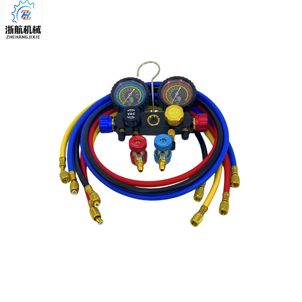 4-Way AC Manifold Gauge Set for Automotive and Home HVAC Diagnostic Refrigerant Charging R134A R410A