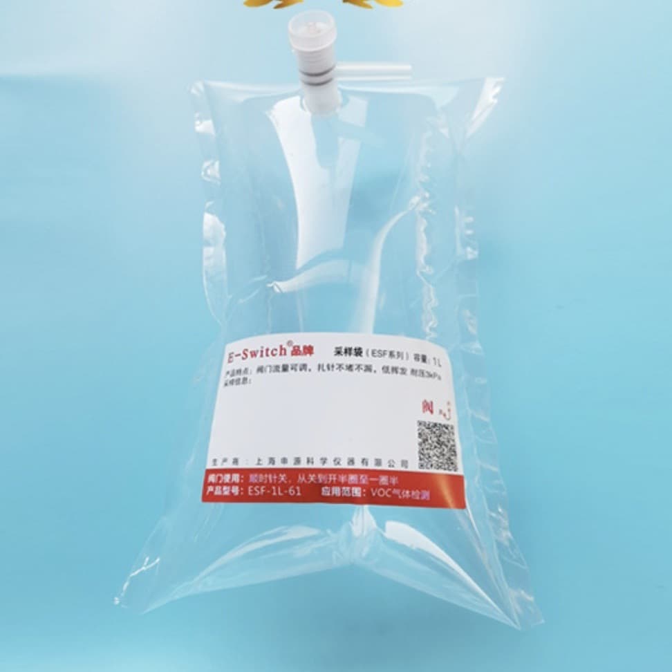 Gas Sampling Bag ESF Gas Sampling Bag PP Valve Non-Methane Total Hydrocarbon Sampling VOC Fluorine Film Sampling Bag