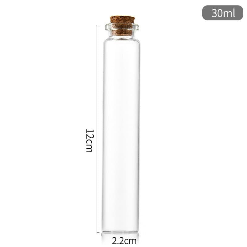 Cork Transparent Glass Bottle, Drift Bottle, Wish Bottle, Flower Tea Cordyceps Control Bottle, DIY Decoration Small Bottle Wholesale
