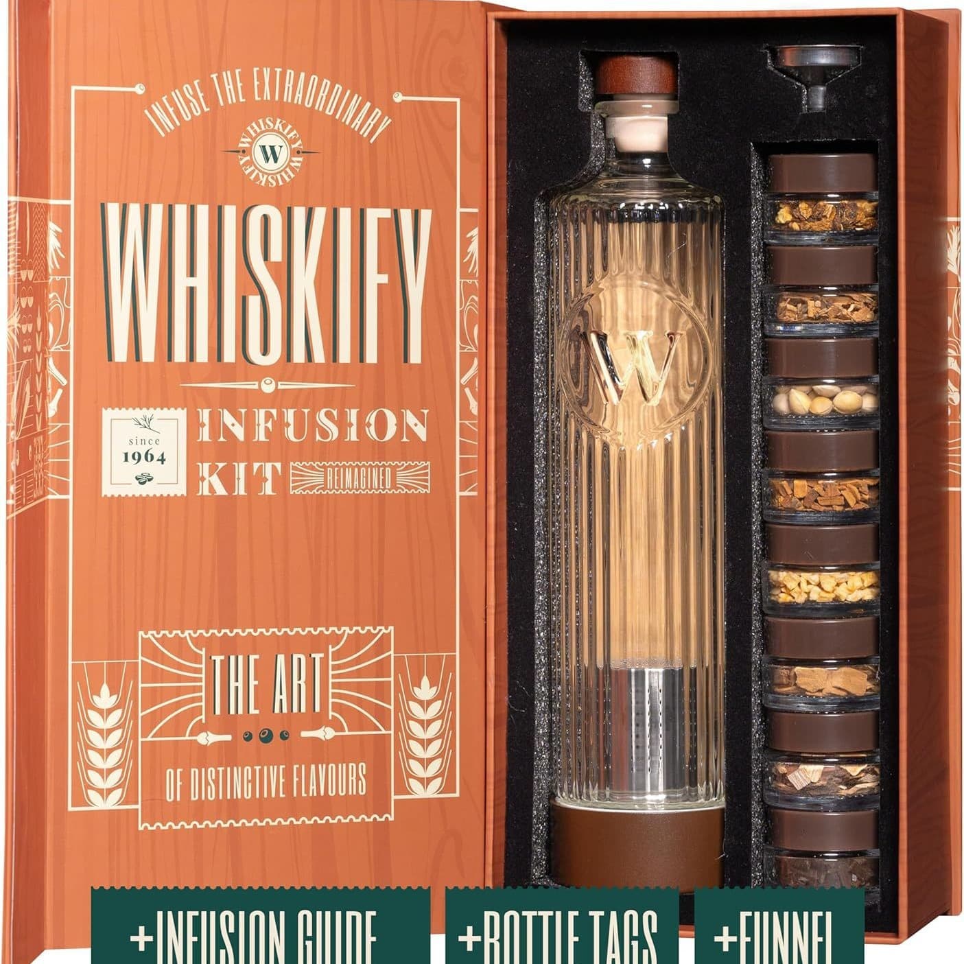 Men's Whiskey Gift Infusion Set and Whiskey Decanter Set Birthday Gift for Dad and Husband