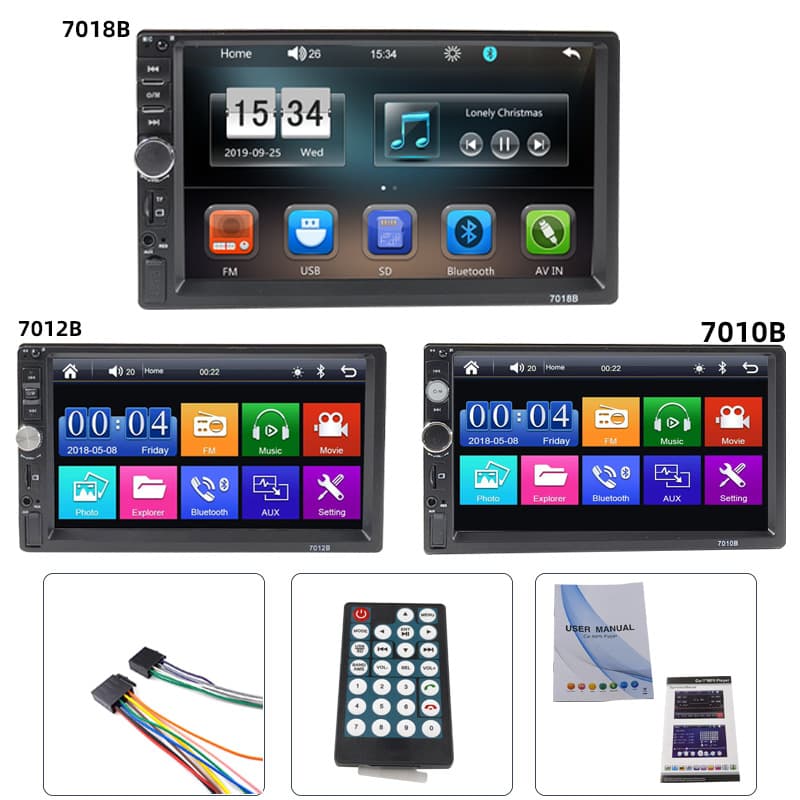 7-inch Car Carplay Auto Bluetooth MP5 Player Radio MP4 MP5 Wireless CarPlay Cross-Border Certification